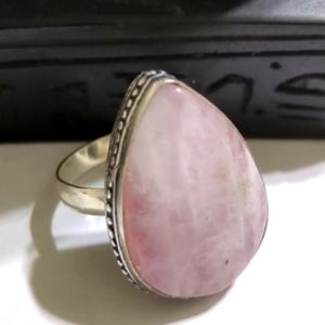 925 Sterling Silver Natural Rose Quartz Ring